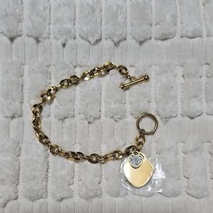 Stainless Steel Heart Charm Bracelet
